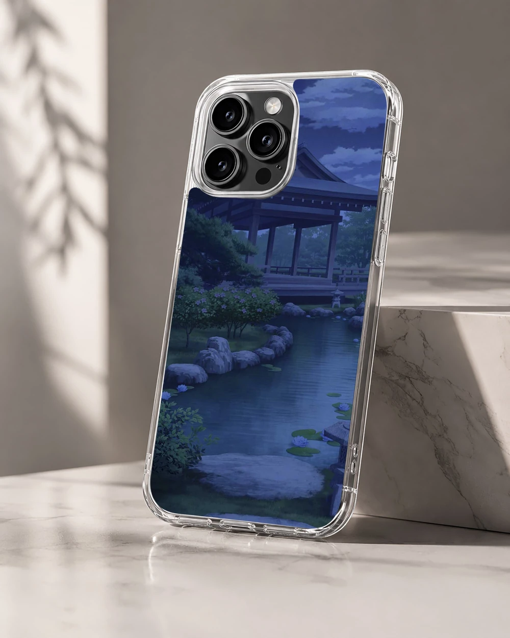 Serene anime background phone case for iPhone 16 Pro